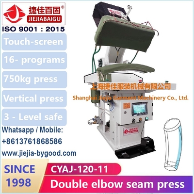 دستگاه پرس پارچه 750 وات اتوماتیک پرس زانویی دو آستین لمسی صفحه نمایش Plc