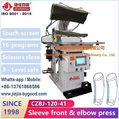 دستگاه پرس پارچه 750 وات اتوماتیک پرس زانویی دو آستین لمسی صفحه نمایش Plc