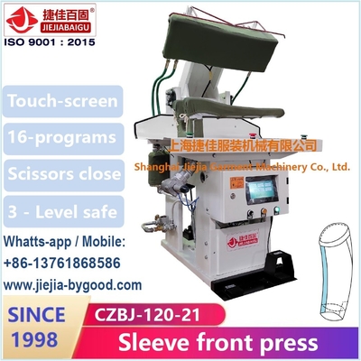 دستگاه پرس پارچه 750 وات اتوماتیک پرس زانویی دو آستین لمسی صفحه نمایش Plc